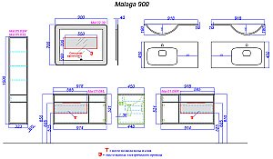 Тумба с раковиной AQWELLA Malaga 90 крафт темный для ванной в интернет-магазине Sanbest