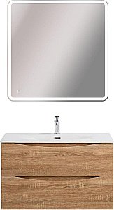 Тумба с раковиной BelBagno MARINO-CER-N-800-2C-SO-WO-P Rovere Bianco для ванной в интернет-магазине Sanbest