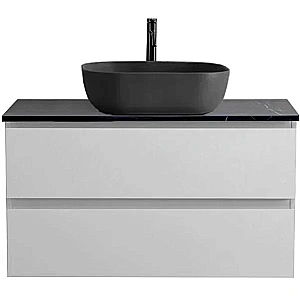 Тумба с раковиной и столешницей BelBagno KRAFT 100 KRAFT100BO-KEPMNO-1302H301-SET белая матовая для ванной в интернет-магазине Sanbest