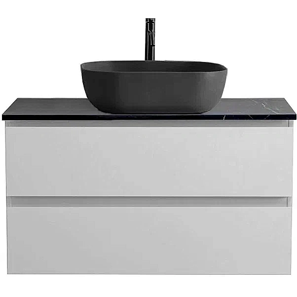 Тумба с раковиной и столешницей BelBagno KRAFT 100 KRAFT100BO-KEPMNO-1302H301-SET белая матовая для ванной в интернет-магазине Sanbest