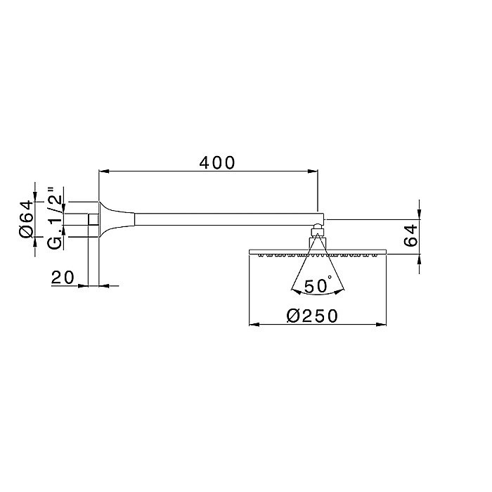 Верхний душ Cisal VITA VI01319140 D250 черный матовый купить в интернет-магазине сантехники Sanbest