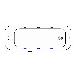 Гидромассажная ванна WhiteCross Vibe 170x70 LINE NANO белая/золото купить в интернет-магазине Sanbest