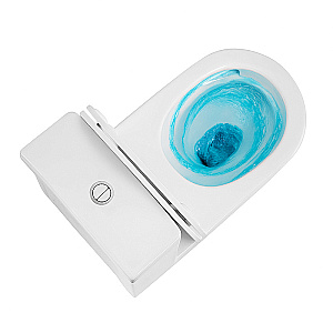 Унитаз моноблок Azario Nimbus AZ-6080-AP белый, безободковый, с крышкой микролифт, слив торнадо купить в интернет-магазине Sanbest