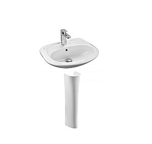 Раковина Santek Бриз 55 1.WH11.0.460 на пьедестале белая купить в интернет-магазине Sanbest