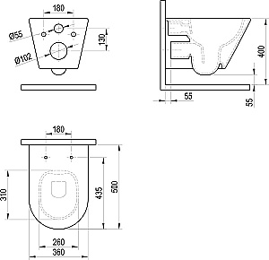 Унитаз Ravak FLOW X01985 белый, с крышкой микролифт, безободковый купить в интернет-магазине Sanbest