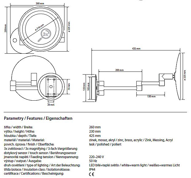 Косметическое зеркало Bemeta 116301802 26 купить в интернет-магазине сантехники Sanbest