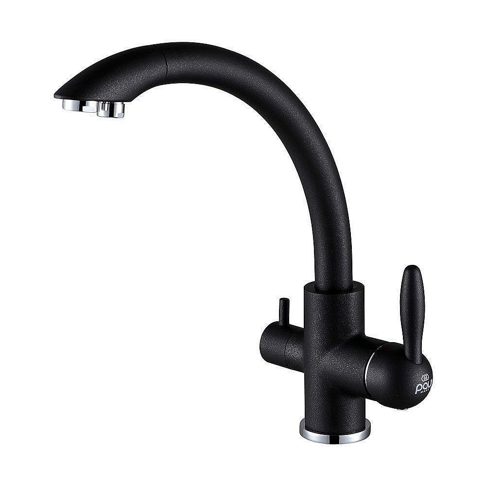 Смеситель для кухни Paulmark Essen Es213001-BLM Черный купить в интернет-магазине сантехники Sanbest