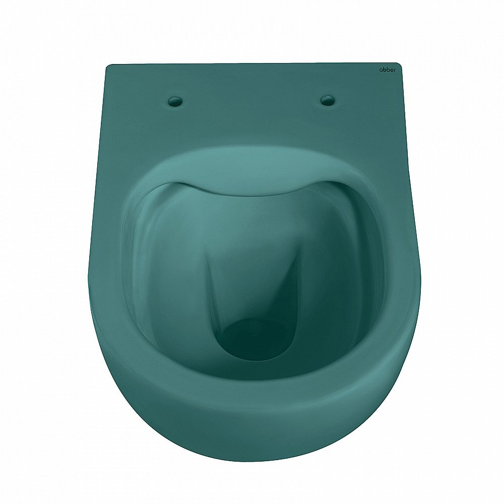 Унитаз подвесной ABBER Bequem AC1101MBG с крышкой микролифт, безободковый, зеленый матовый купить в интернет-магазине Sanbest