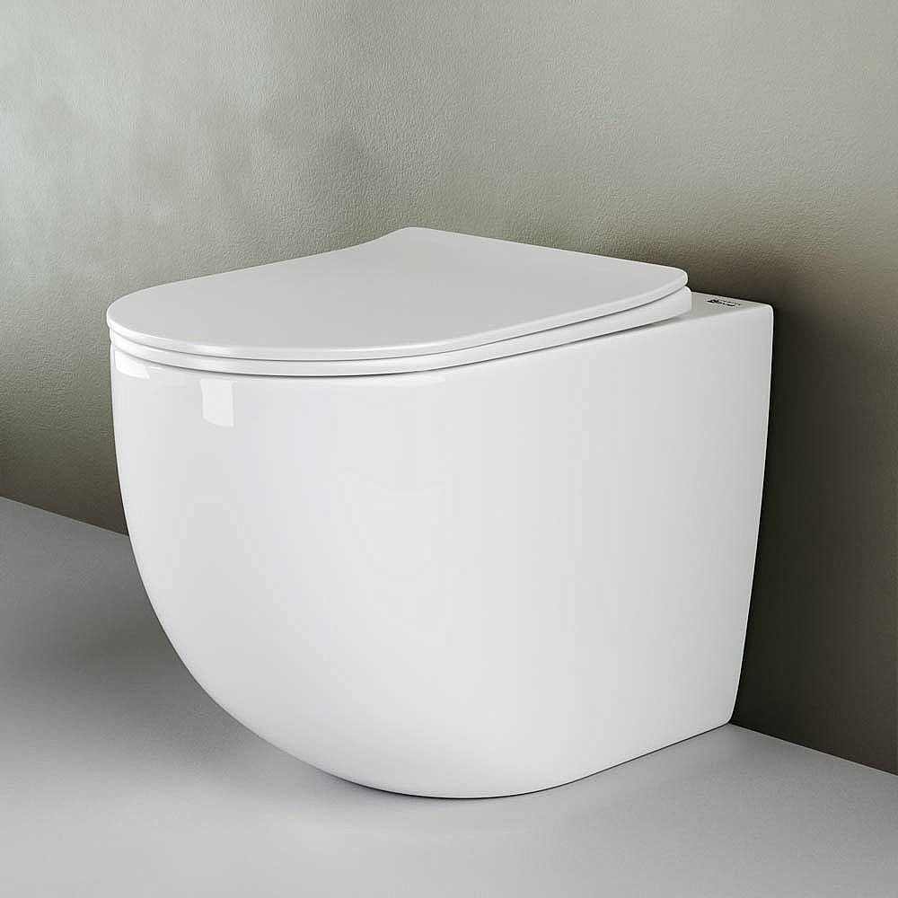 Унитаз приставной Ceramica Nova Mia Rimless CN1810 безободковый, с крышкой микролифт купить в интернет-магазине Sanbest