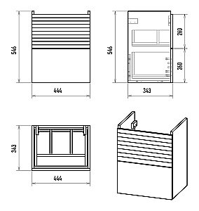 Тумба с раковиной Misty Форест - 50 Э-Фор-09050-0219-2Я светлое дерево/серый для ванной в интернет-магазине Sanbest