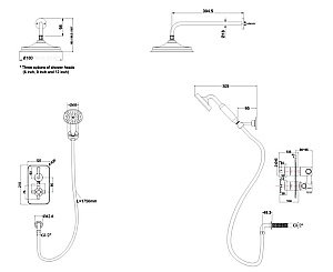 Душевая система Burlington Riviera R2S CHR+V16 хром купить в интернет-магазине сантехники Sanbest