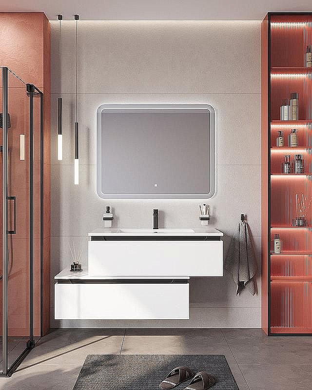 Нижняя тумба Cezares SLIDER-1000-1C-PI-BO белый для ванной в интернет-магазине сантехники Sanbest