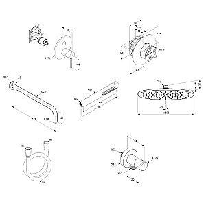 Душевая система Kludi Bozz 38658N076 золото брашированное купить в интернет-магазине сантехники Sanbest
