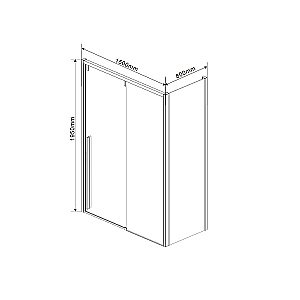 Душевой уголок Vincea Lugano VSR-1L8015CLB-1 150x80 стекло прозрачное/профиль черный купить в интернет-магазине Sanbest