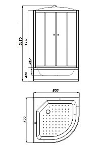 Душевая кабина Parly Tomorrow EF821, ABS-поддон, верхний тропический душ, белая купить в интернет-магазине Sanbest