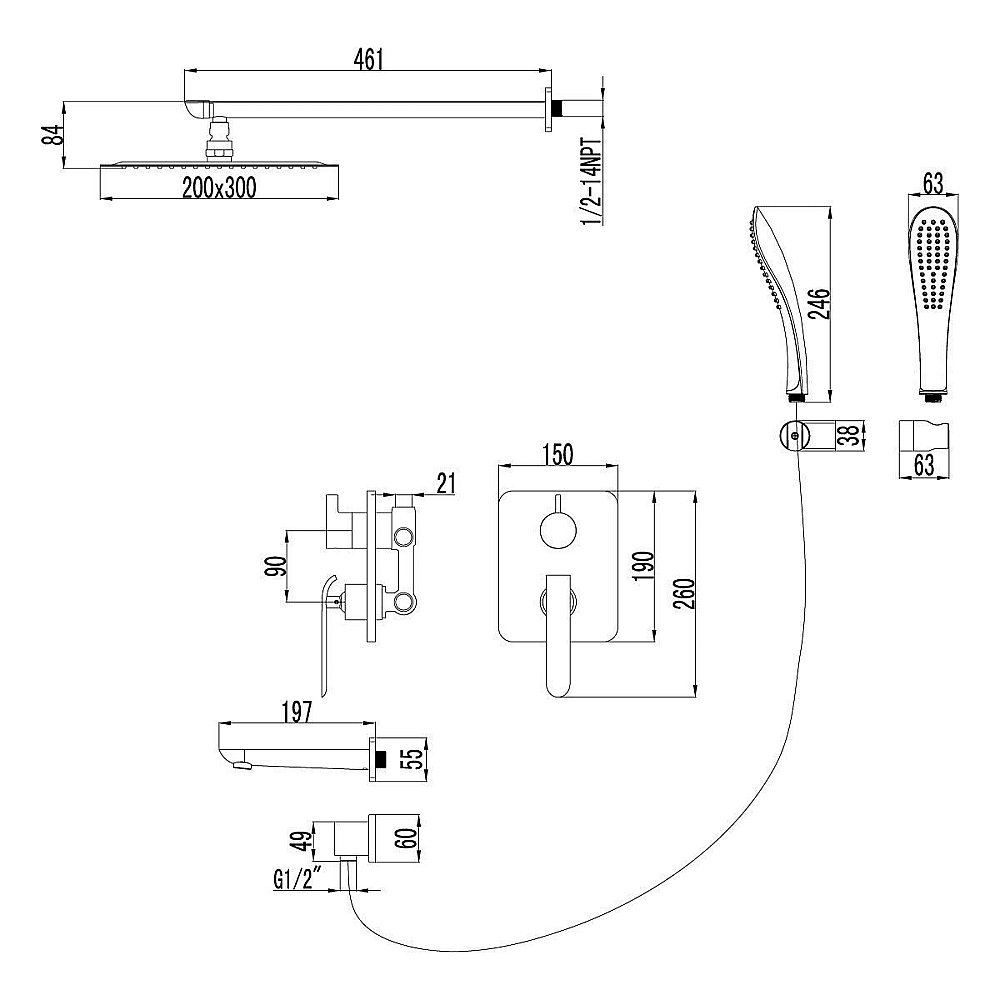 Душевая система Lemark Melange LM4922CW купить в интернет-магазине сантехники Sanbest