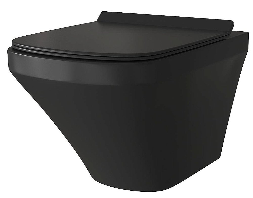 Унитаз подвесной Grossman GR-4440BMS безободковый, с крышкой микролифт, черный матовый купить в интернет-магазине Sanbest