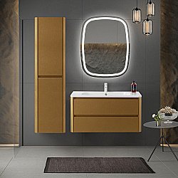 Тумба с раковиной Cezares RELAX 80 брашированное золото для ванной в интернет-магазине Sanbest