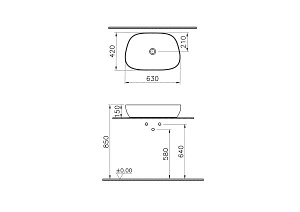 Раковина накладная VitrA Outline Recycled 7993B066-0016 матовый тауп купить в интернет-магазине Sanbest