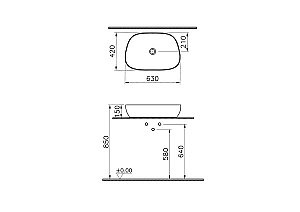 Раковина накладная VitrA Outline Recycled 7993B066-0016 матовый тауп купить в интернет-магазине Sanbest