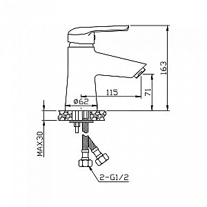 Смеситель для раковины Orange Tony M54-021gr графит купить в интернет-магазине сантехники Sanbest