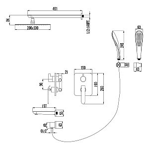Душевая система Lemark Melange LM4922CW купить в интернет-магазине сантехники Sanbest