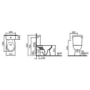 Унитаз-компакт Vitra S10 9822B003-7204 безободковый, с бачком, с крышкой микролифт купить в интернет-магазине Sanbest