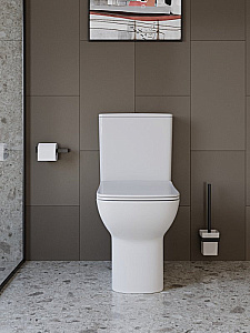 Унитаз-компакт BelBagno ROMANO-TOR BB2803CP/T-TOR/SC белый, с крышкой микролифт, с бачком, безободковый, слив-торнадо купить в интернет-магазине Sanbest