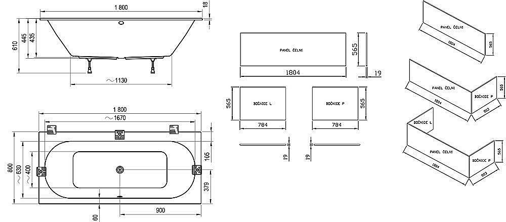 Ванна Ravak CITY SLIM C921300000 180х80 купить в интернет-магазине Sanbest