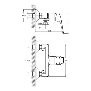 Смеситель для душа Koller Pool Twist TW0400 купить в интернет-магазине сантехники Sanbest