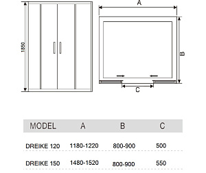 Душевая дверь RIVER DREIKE 120 купить в интернет-магазине Sanbest