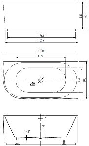 Ванна акриловая Vincea VBT-428-1700 170x80 белый купить в интернет-магазине Sanbest
