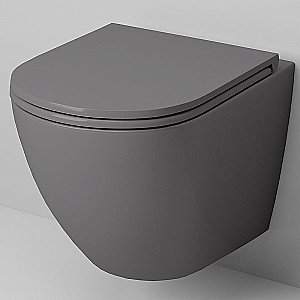 Унитаз подвесной Grossman Color GR-4455GMS безободковый, с крышкой микролифт, серый матовый купить в интернет-магазине Sanbest