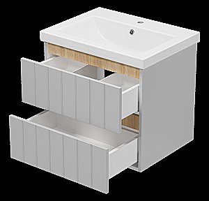 Тумба с раковиной Misty Грэй - 60 Э-Грэ-09060-011По серый для ванной в интернет-магазине Sanbest