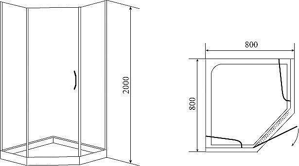 Душевой уголок Timo BY-839 80х80 стекло матовое купить в интернет-магазине Sanbest