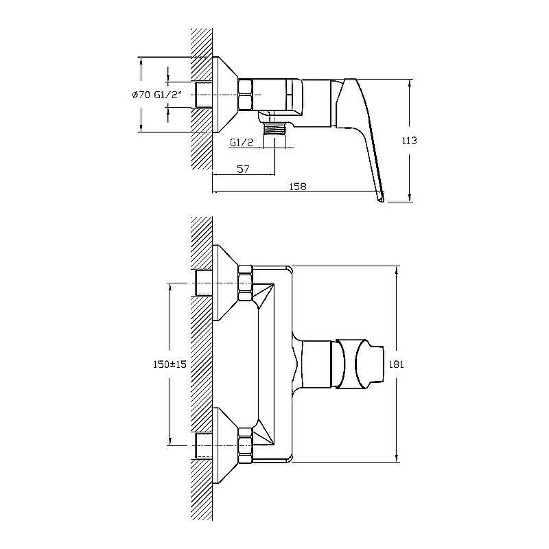 Смеситель для душа Koller Pool Twist TW0400 купить в интернет-магазине сантехники Sanbest