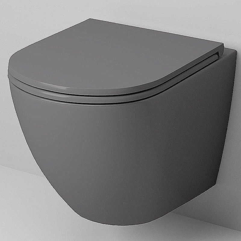 Унитаз подвесной Grossman Color GR-4455GMS безободковый, с крышкой микролифт, серый матовый купить в интернет-магазине Sanbest