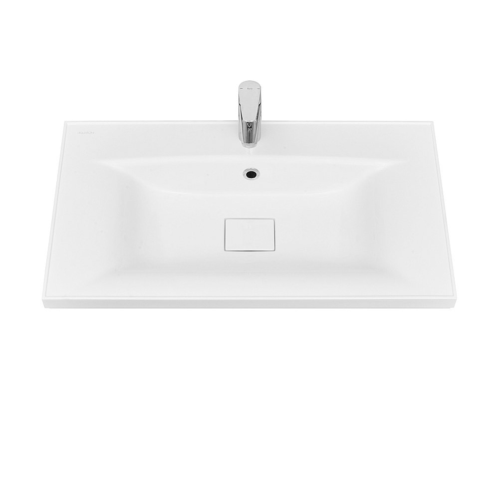 Тумба с раковиной Акватон Мадрид/Премьер М 80 белая глянцевая для ванной в интернет-магазине Sanbest