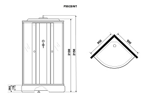 Душевая кабина Niagara Promo P90/26/MT 90х90 матовое/профиль белый купить в интернет-магазине Sanbest