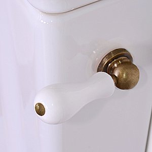 Унитаз напольный Kerasan Waldorf 4116 c низким бачком 4183 Белый/ручка бронза купить в интернет-магазине Sanbest