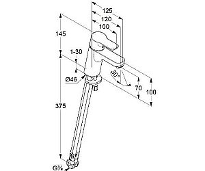 Смеситель для раковины Kludi Pure&Easy 372750565 купить в интернет-магазине сантехники Sanbest
