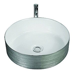 Раковина накладная Gid 36 D1357h031 53328 белая, серебро купить в интернет-магазине Sanbest