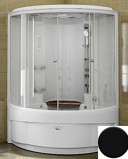 Душевой бокс Радомир Даниэла К2 140х140 1-04-6-0-5-0750 стекло прозрачное/профиль черный купить в интернет-магазине Sanbest