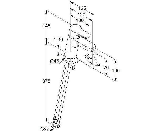 Смеситель для раковины Kludi Pure&Easy 372750565 купить в интернет-магазине сантехники Sanbest