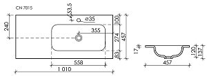 Раковина Ceramica Nova Element CN7015 чаша справа купить в интернет-магазине Sanbest