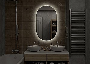 Зеркало с LED-подсветкой Misty ТИТАВИН 65x110 ореол в ванную от интернет-магазине сантехники Sanbest