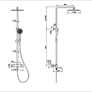 Душевая система с термостатом WONZON & WOGHAND STICK WW-88739903-BG брашированное золото купить в интернет-магазине сантехники Sanbest