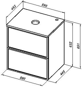 Столешница для раковины Aquanet Арт 60 белый матовый для ванной в интернет-магазине сантехники Sanbest