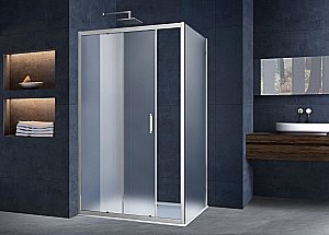 Душевой уголок Vincea ALPHA VSR-3AL9015MT 150x90 стекло текстурное/профиль хром купить в интернет-магазине Sanbest