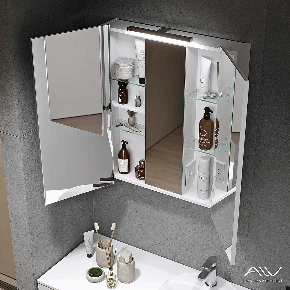 Зеркальный шкаф-трюмо Cosmetic 75 с приближением купить в интернет-магазине сантехники Sanbest